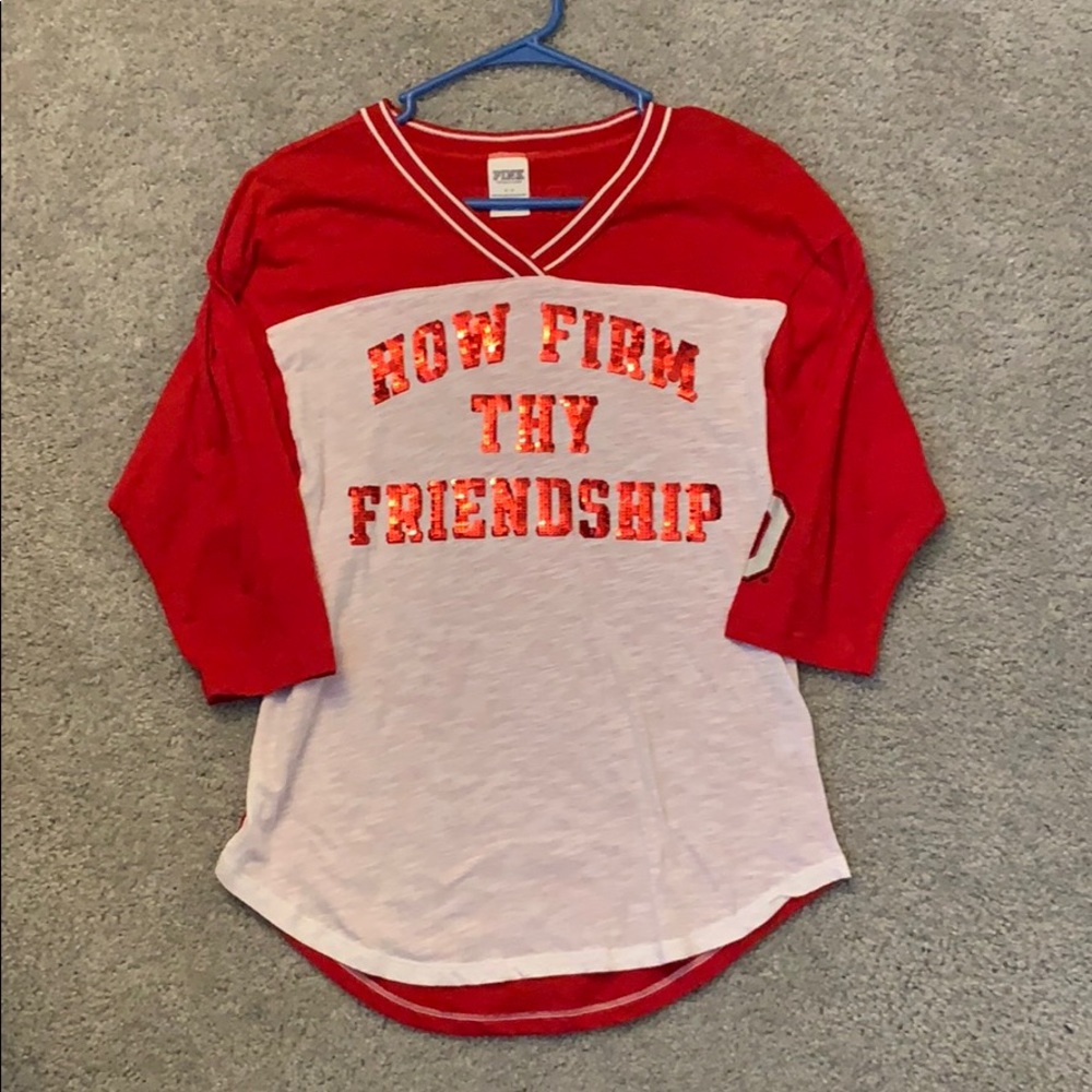 Pink Victoria’s Secret Ohio State 3/4 sleeve